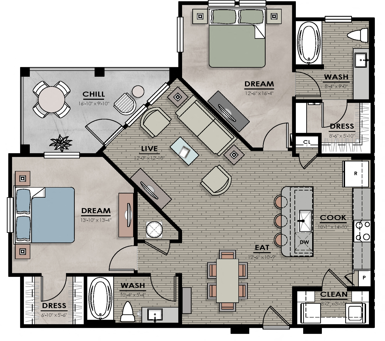 B2Floor plates with LVT at Harrison Apartments, Sarasota, FL